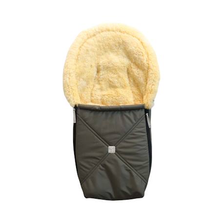 Chancelière pour siège auto en peau d'agneau EMMY anthracite+gingembre+gris clair chiné+kaki 15 - vertbaudet enfant 
