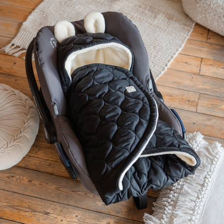 Couverture nomade pour bébé recy black-cream Noir, crème+Noir, marron clair 1 - vertbaudet enfant 