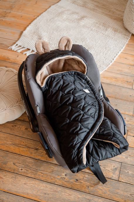 Couverture nomade pour bébé recy black-cream Noir, crème+Noir, marron clair 4 - vertbaudet enfant 