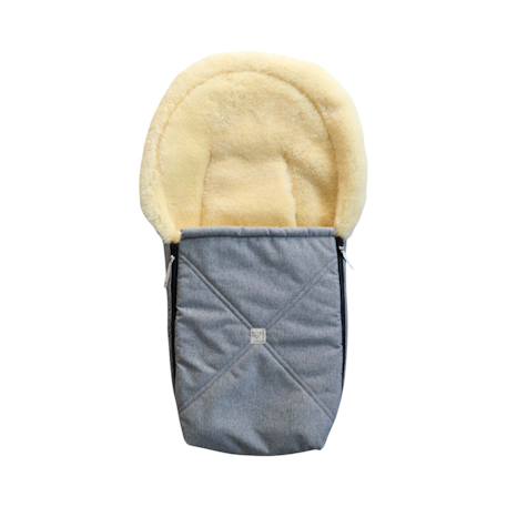 Chancelière pour siège auto en peau d'agneau EMMY anthracite+gingembre+gris clair chiné+kaki 11 - vertbaudet enfant 