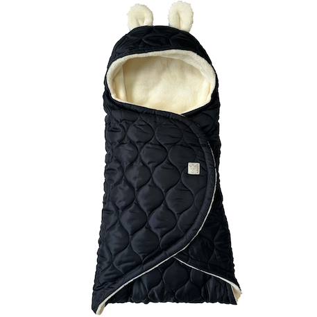 Couverture nomade pour bébé recy black-cream Noir, crème+Noir, marron clair 2 - vertbaudet enfant 