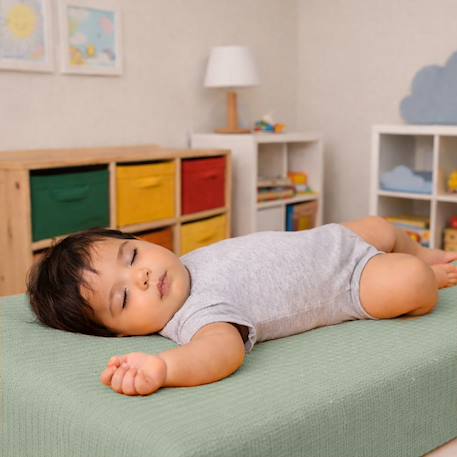 Drap housse en gaze de coton bio fraise Fraise+Honey+Rose+Vert+Vichy 20 - vertbaudet enfant 