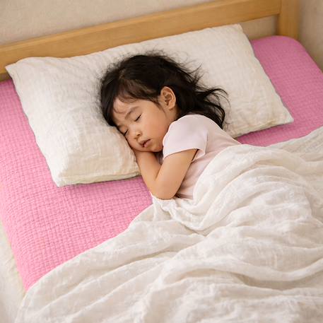 Drap housse en gaze de coton bio fraise Fraise+Honey+Rose+Vert+Vichy 14 - vertbaudet enfant 