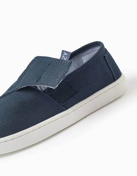 Espadrilles en lin avec fermeture à scratch Beige clair+Bleu foncé 8 - vertbaudet enfant 