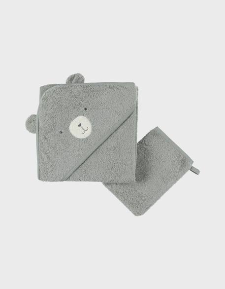 Cape de bain en éponge 75x75 cm Beige+Vert 7 - vertbaudet enfant 