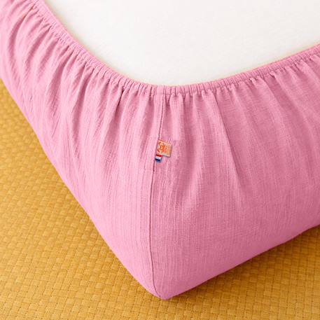 Drap housse en gaze de coton bio fraise Fraise+Honey+Rose+Vert+Vichy 17 - vertbaudet enfant 