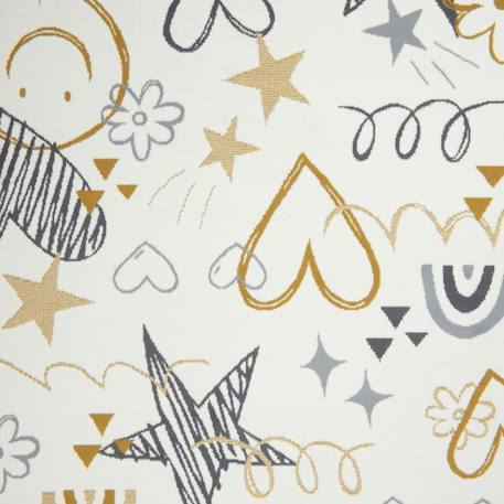 Tapis enfant lyn49 kid motifs ludiques étoiles et cœurs Crème 4 - vertbaudet enfant 