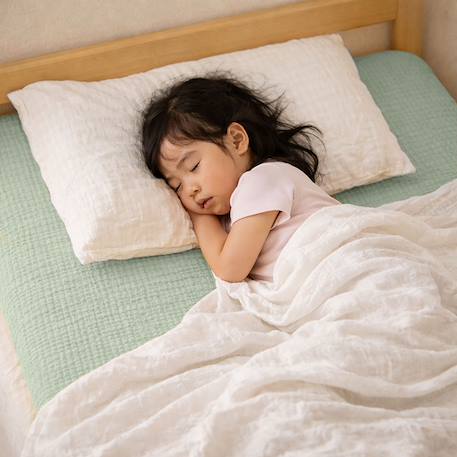 Drap housse en gaze de coton bio fraise Fraise+Honey+Rose+Vert+Vichy 22 - vertbaudet enfant 