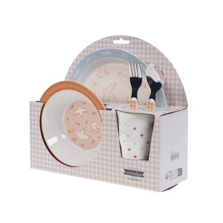 Coffret repas birdy (5 pièces) Marron, beige 4 - vertbaudet enfant 
