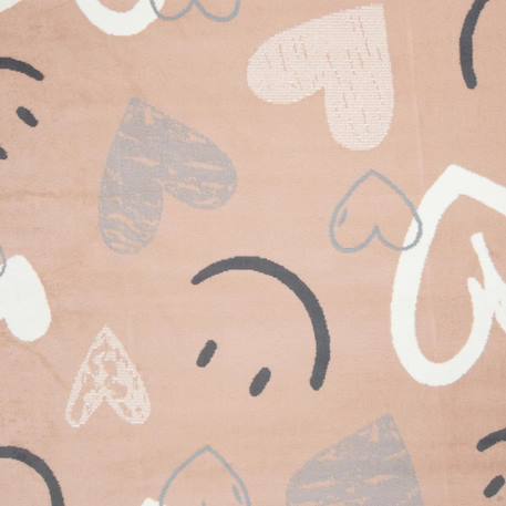 Tapis enfant motif cœurs et smileys design ludique et joyeux Rose 4 - vertbaudet enfant 