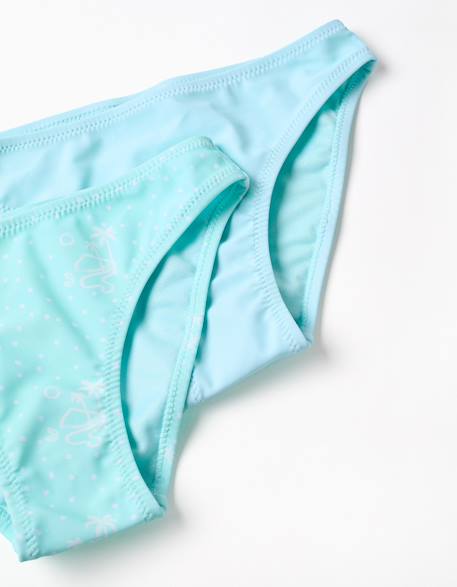 Lot de 2 maillots de bain 2 pièces avec nœud décoratif Bleu clair+Orange sombre 4 - vertbaudet enfant 
