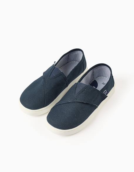 Espadrilles en lin avec fermeture à scratch Beige clair+Bleu foncé 6 - vertbaudet enfant 