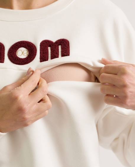 Sweat de grossesse et allaitement mom Ivoire+Prune 3 - vertbaudet enfant 