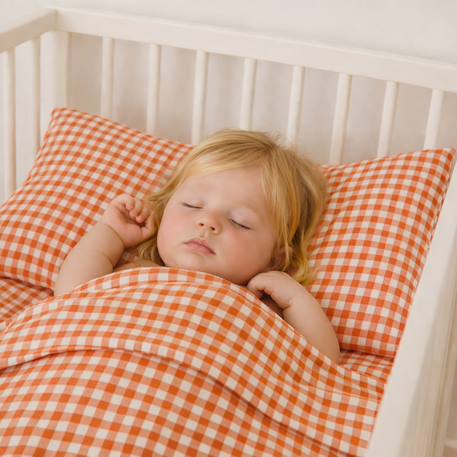Drap plat en gaze de coton bio blanc Fraise+Honey+Rose+Vert+Vichy 26 - vertbaudet enfant 
