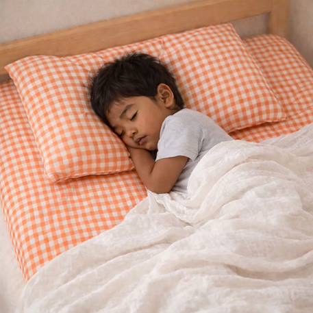 Drap housse en gaze de coton bio fraise Fraise+Honey+Rose+Vert+Vichy 26 - vertbaudet enfant 