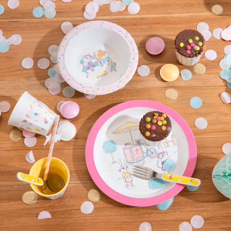 Coffret repas Rose, blanc, jaune 3 - vertbaudet enfant 