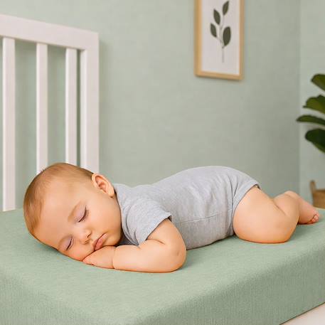 Drap housse en gaze de coton bio fraise Fraise+Honey+Rose+Vert+Vichy 24 - vertbaudet enfant 