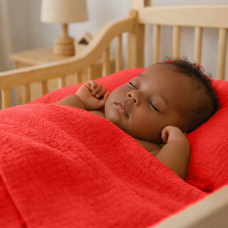 Drap plat en gaze de coton bio blanc Fraise+Honey+Rose+Vert+Vichy 2 - vertbaudet enfant 