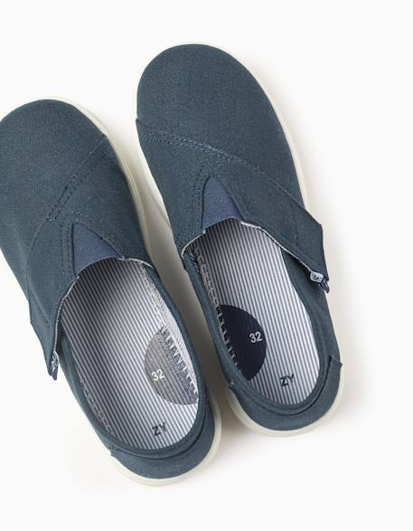 Espadrilles en lin avec fermeture à scratch Beige clair+Bleu foncé 7 - vertbaudet enfant 
