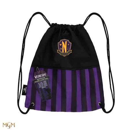 Sac à dos à cordon académie nevermore - mercredi Noir|violet 3 - vertbaudet enfant 
