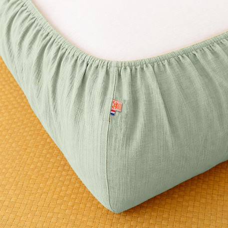 Drap housse en gaze de coton bio fraise Fraise+Honey+Rose+Vert+Vichy 23 - vertbaudet enfant 
