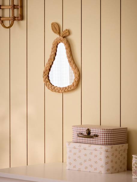 Miroir mural forme poire en rotin Bois naturel 3 - vertbaudet enfant 