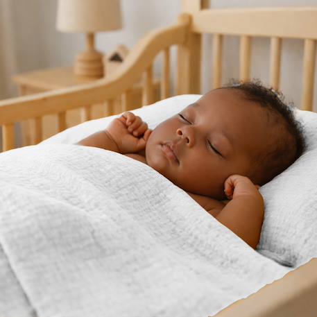 Drap plat en gaze de coton bio blanc Blanc+Fraise+Honey+Rose+Vert+Vichy 2 - vertbaudet enfant 