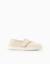 Espadrilles en lin avec fermeture à scratch Beige clair+Bleu foncé 1 - vertbaudet enfant 