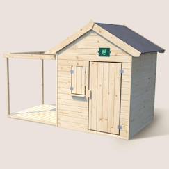 Cabane bois enfant avec pergola et comptoir epicerie  - vertbaudet enfant