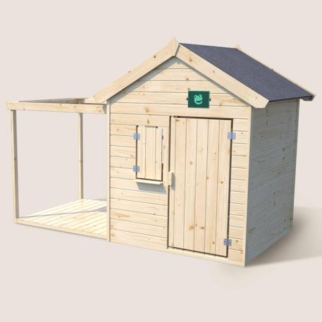 Cabane bois enfant avec pergola et comptoir epicerie Beige 1 - vertbaudet enfant 