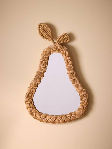 Miroir mural forme poire en rotin Bois naturel 1 - vertbaudet enfant 