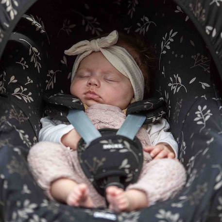 Housse siège-auto cosy universelle romantic leaves Beige+Noir 7 - vertbaudet enfant 