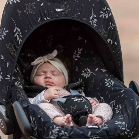 Housse siège-auto cosy universelle romantic leaves Beige+Noir 10 - vertbaudet enfant 