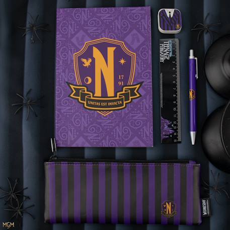 Set de papeterie académie nevermore - mercredi Violet 2 - vertbaudet enfant 