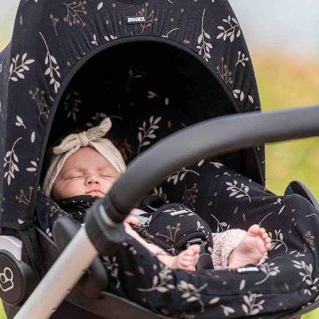 Housse siège-auto cosy universelle romantic leaves Beige+Noir 6 - vertbaudet enfant 