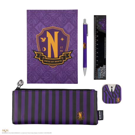 Set de papeterie académie nevermore - mercredi Violet 1 - vertbaudet enfant 