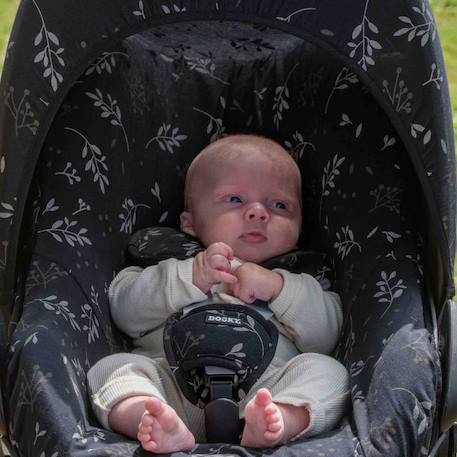 Housse siège-auto cosy universelle romantic leaves Beige+Noir 9 - vertbaudet enfant 