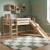 Lit mi-hauteur avec toboggan en pin massif naturel  armance & faustin Blanc+Naturel 6 - vertbaudet enfant 