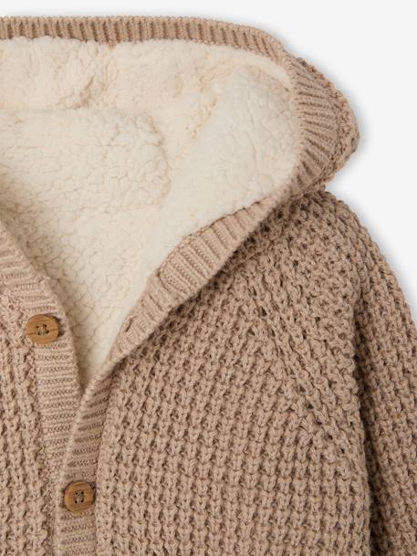 Gilet à capuche bébé en tricot beige chiné 5 - vertbaudet enfant 