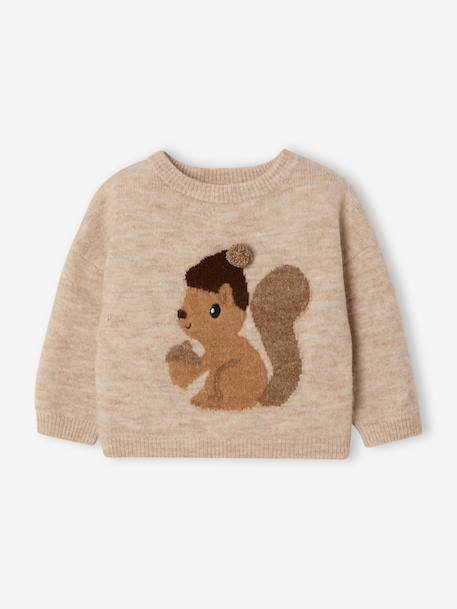 Pull bébé garçon manches longues beige chiné 1 - vertbaudet enfant 