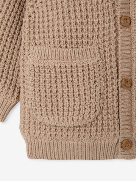 Gilet à capuche bébé en tricot beige chiné 6 - vertbaudet enfant 