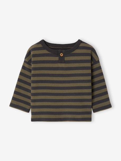 T-shirt manches longues bébé garçon kaki 2 - vertbaudet enfant 