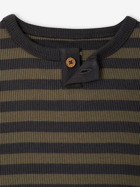 T-shirt manches longues bébé garçon kaki 3 - vertbaudet enfant 