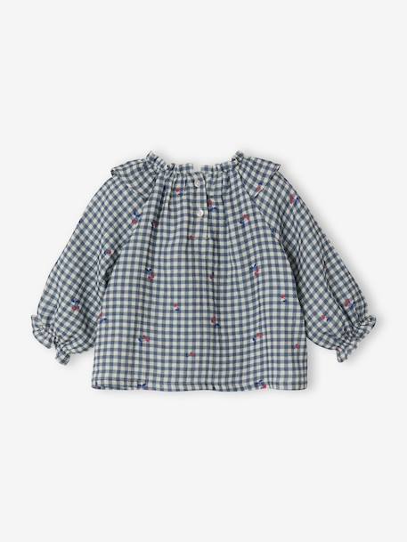 Blouse bébé fille vichy bleu grisé 2 - vertbaudet enfant 