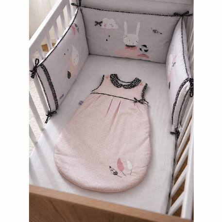 Tour de lit déhoussable en coton - miss fleur de lune Blanc 4 - vertbaudet enfant 