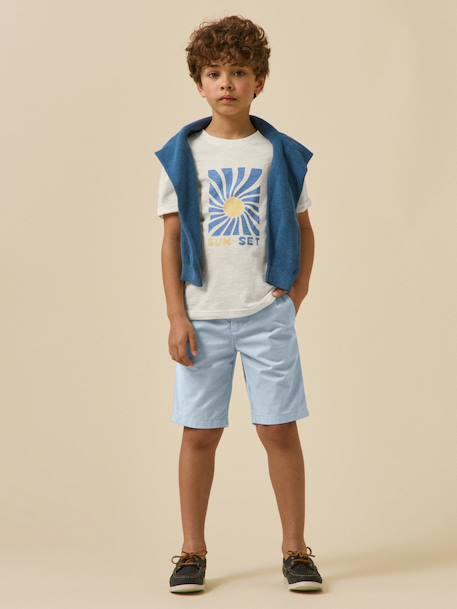 Bermuda chino garçon Bleu froid+Celadon+Ciel+Indigo+Menthe+Rouge+Sun 5 - vertbaudet enfant 