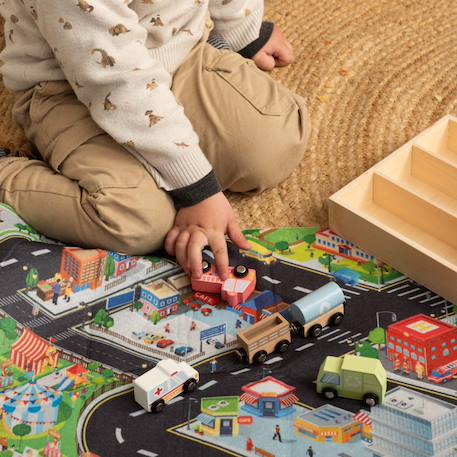Set de véhicules avec tapis Marron 3 - vertbaudet enfant 