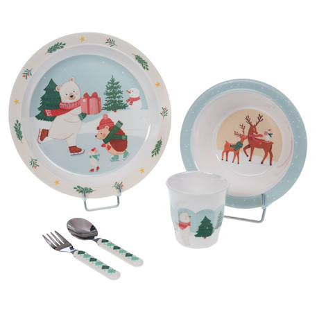 Coffret déjeuner 5  hiver patinoire Bleu 1 - vertbaudet enfant 