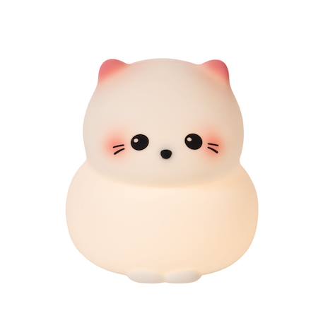 Veilleuse chat blanc en silicone - rechargeable Beige 1 - vertbaudet enfant 