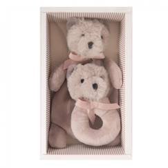 Jouet-Coffret doudou et hochet ours